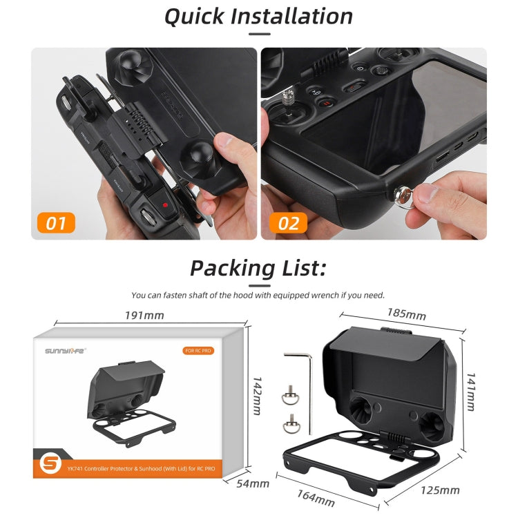 For DJI RC Pro Sunnylife 2 in 1 Controller Protector Sun Hood Screen Guard Monitor Sunshade Cover, For DJI RC Pro For DJI RC Pro Sunnylife 2 in 1 Controller Protector Sun Hood Screen Guard Monitor Sunshade Cover, For DJI RC Pro